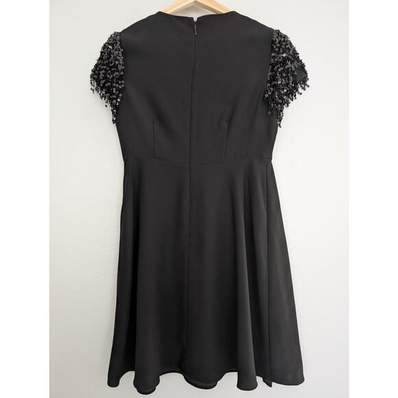 Kate Spade Black Sequin Fringe Swing Dress - Size 6 Knee Length - Picture 5 of 10